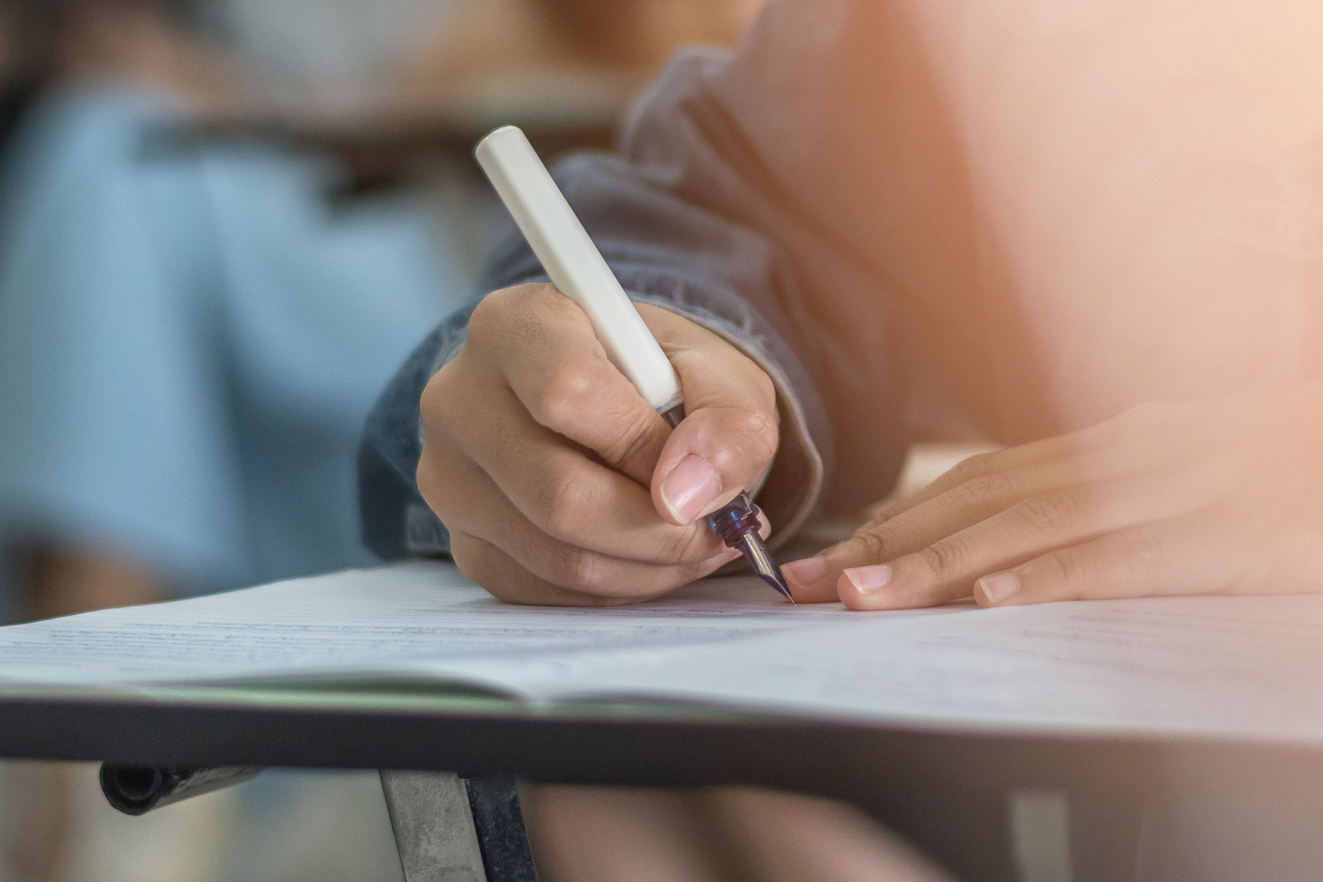 Exam at school with student's taking educational admission test